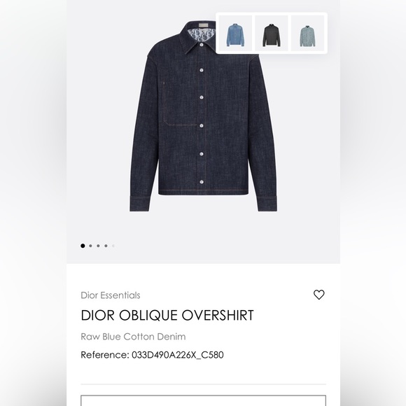 Dior oblique Jean shirt denim jacket size small Dior logo nwt retail 2050 shirt - Picture 7 of 7